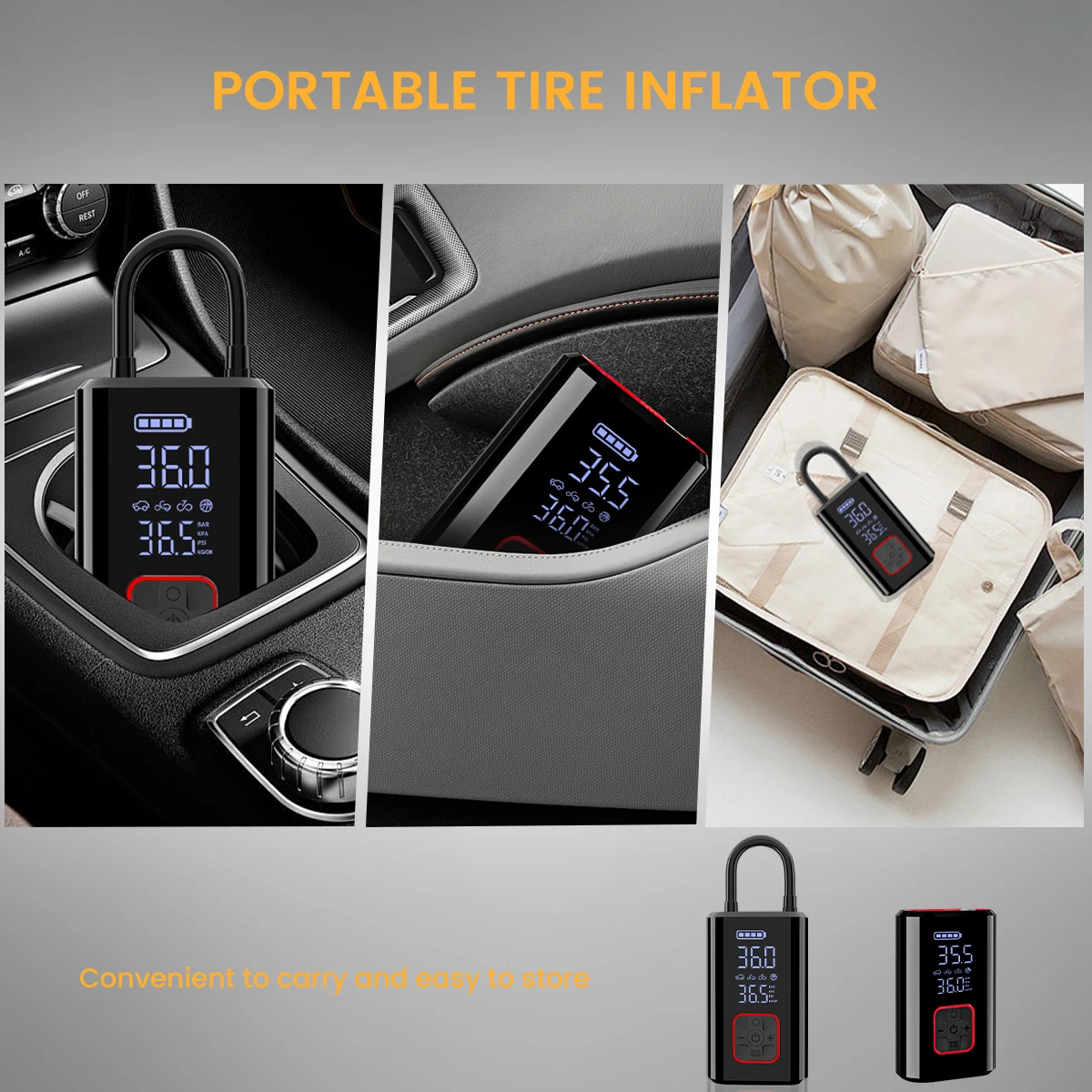 150PSI Cordless Air Pump-Portable Tire Inflator for Car,Bike,Motorcycle,Balloons,Air Mattress USB OUTPUT,Inflatable Pump