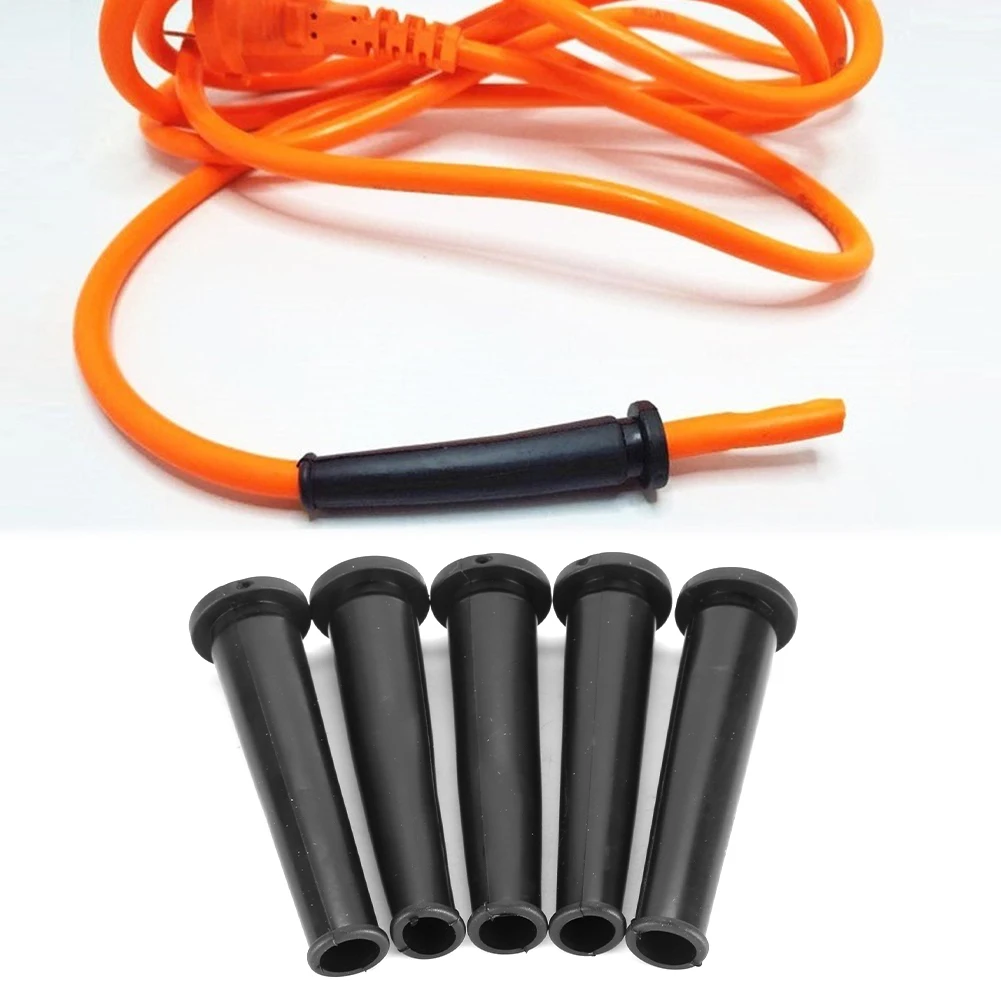 Accessory Home Sleeve Boot Wire Protector 5pcs Wire Sleeve Boot 5x Black Cable Cover Easy Install Rubber Housing