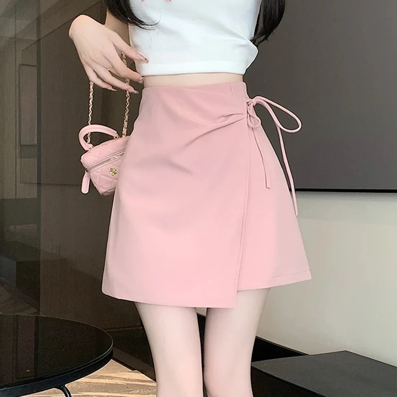 

Irregular Suit Skirt Women Summer High Waist Slim A Line Mini Skirts Sweet Preppy Fashion Student Casual Simple Commuting Skirt