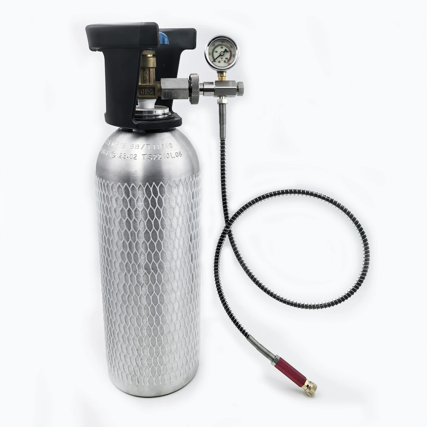 Adattatore di ricarica per stazione di riempimento HPA Scuba Diving grande con tubo da 100 cm/40 pollici Calibro 6000psi/400bar Connettore DIN Connettore DIN
