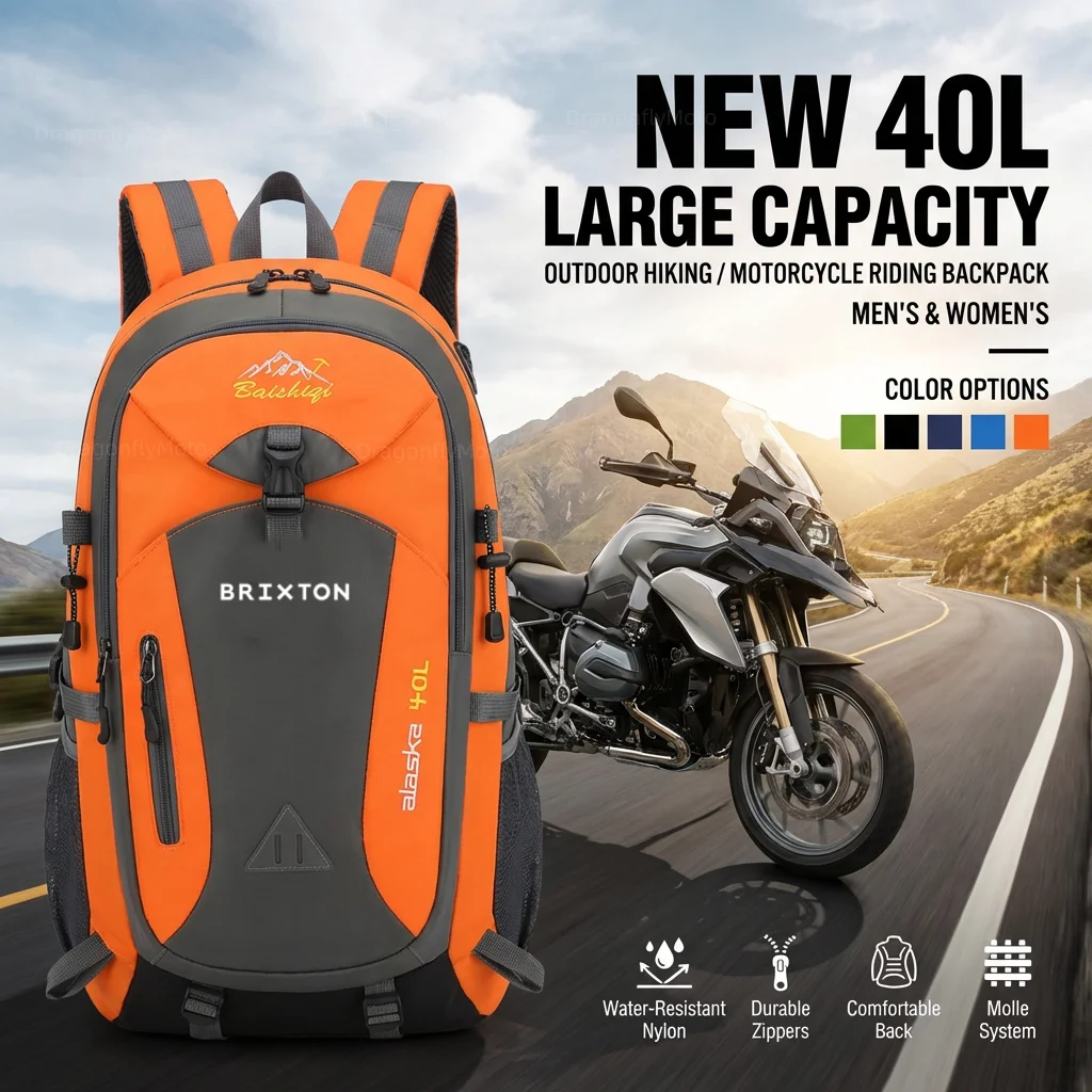 For Brixton Cromwell 125 250 1200 Crossfire 500 Storr 500 Sunray 125 New 40L Outdoor Hiking Bag Men's And Women's Shoulder Bag