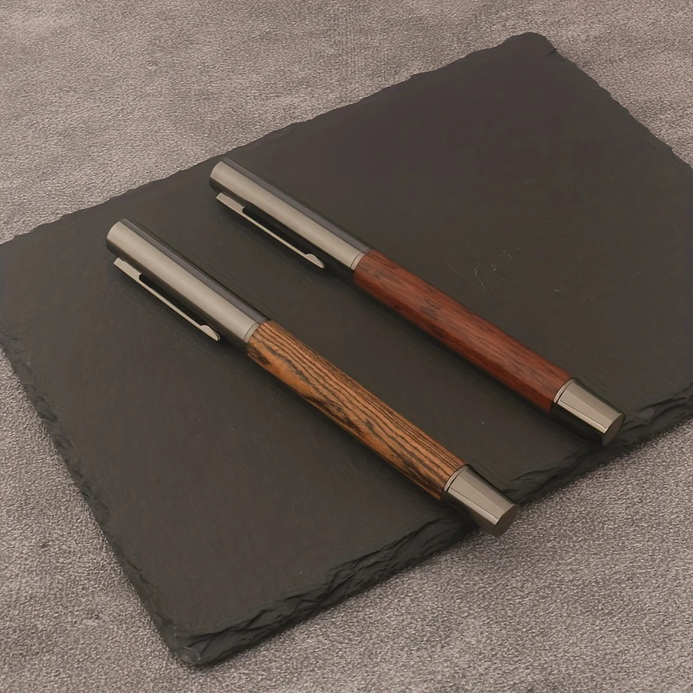 1 Stück Holz-Tintenroller Rosenholz-Signaturstift Rosenholz Schwarznuss Metallzubehör Geschäftsbüro Schreibzubehör – Detail 3