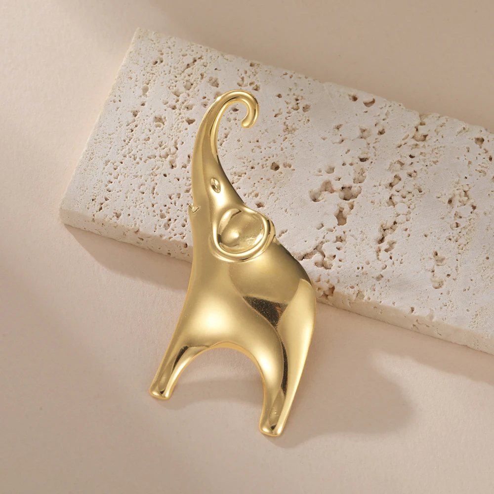 Dawapara Good Luck Elephant Brosche Pin Afrika Tier Totem Minimalistische Accessoires Broschen aus Edelstahl – Detail 16