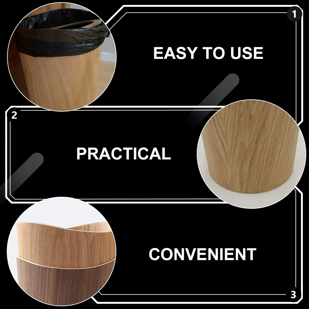 

1 шт. Деревянная мусорная корзина в скандинавском стиле, прочный контейнер для бытовых отходов, кухонный мусорный бак, органайзер для мусора, урна для мусора