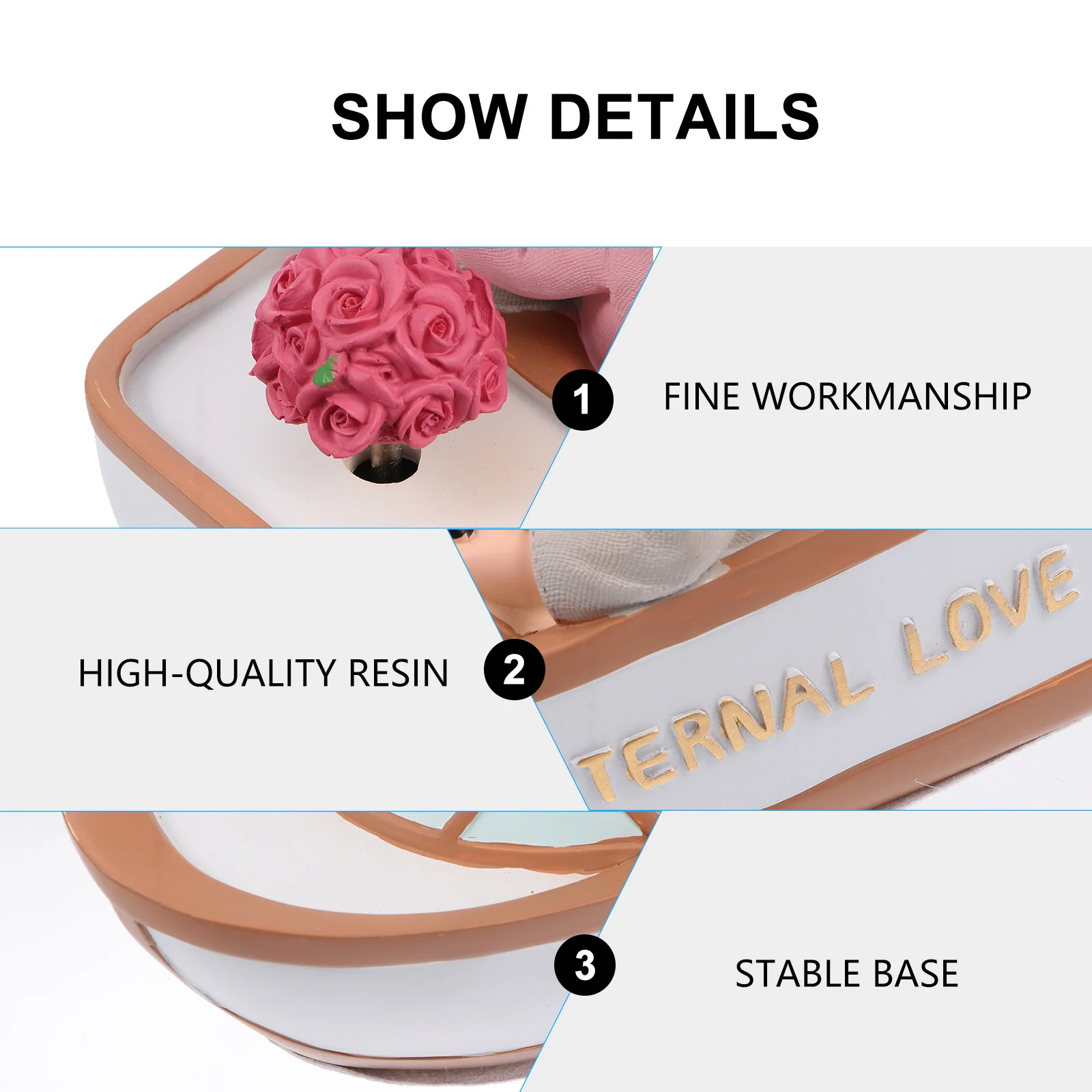 

1Pcs Romantic Elderly Couple Resin Ornament Desktop Adornment Home Decoration Love Couple Sculpture Grandparent Ornament