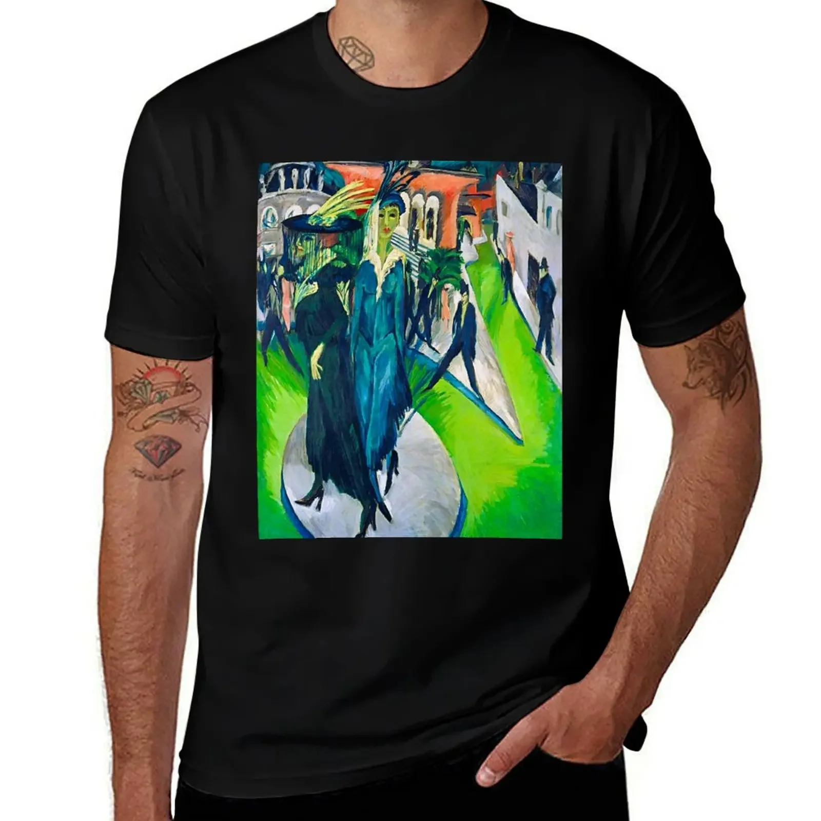 HD ERNST LUDWIG KIRCHNER - Potsdamer Platz 1914 T-Shirt luxury t-shirt mens clothes