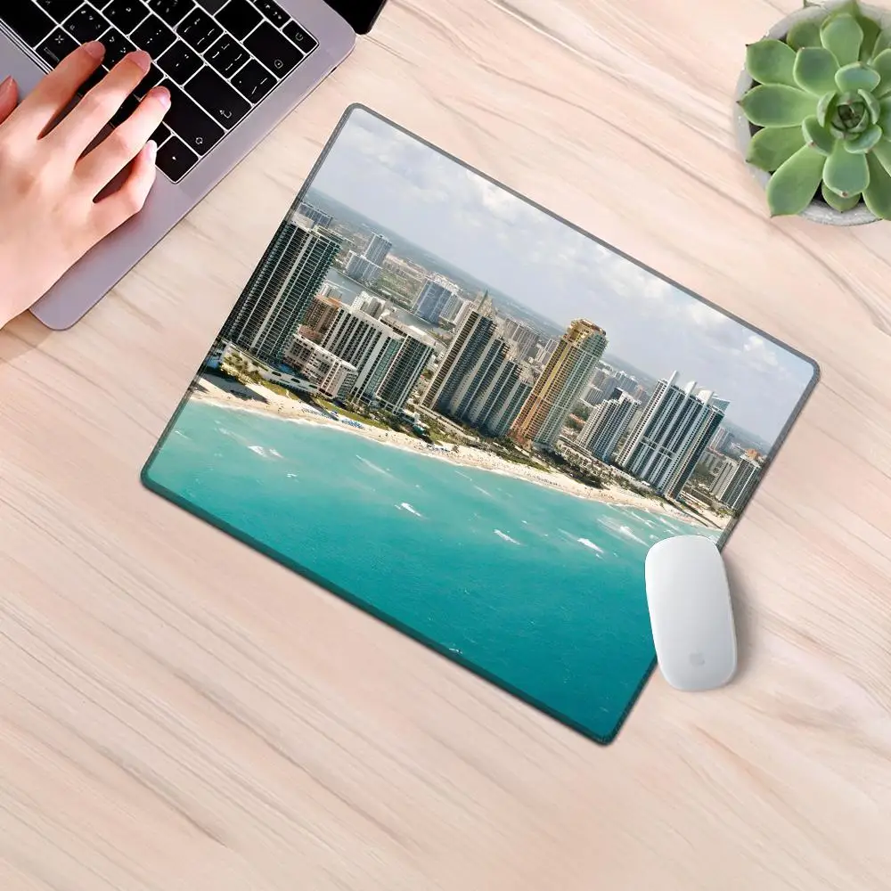 MIAMI Beach Mouse Pad Gaming Laptops Keyboard Mat Deskmat Pc Accessories Desk Protector Mousepad Gamer Mats Anime