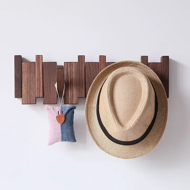 Wall Mounted Solid Wood Dropshipping Coat Rack with Hooks Ds Furniture for Entrance Door Hanger Clothes Keys Holder Home Decor