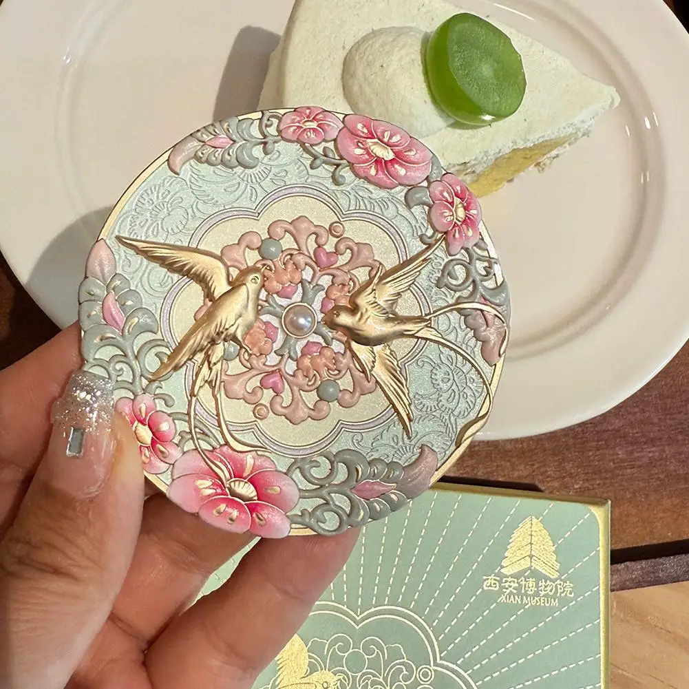 Miroir de Style Vintage chinois pivoine fleur délicate Mini miroir outils cosmétiques miroir de maquillage de poche Portable 1/2 pièces