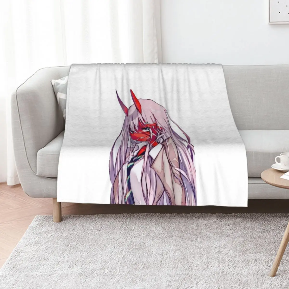 zero two Throw Blanket Fade Resistant Durable Throw Blanket