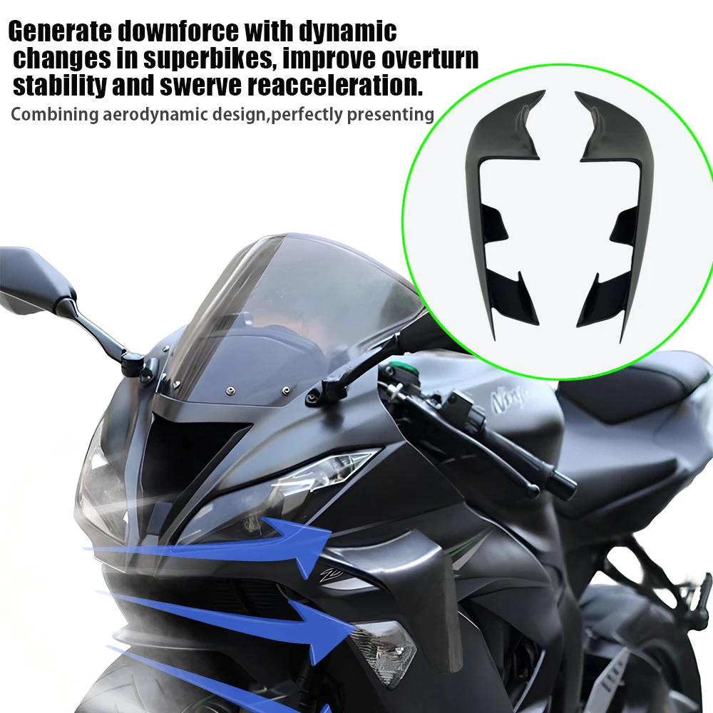 For KAWASAKI ZX-6R ZX 6R ZX6R ZX-636 2013-2018 Motorcycle Fairing Parts Aerodynamic Wing Kit Fixed Winglet Fairing Wing