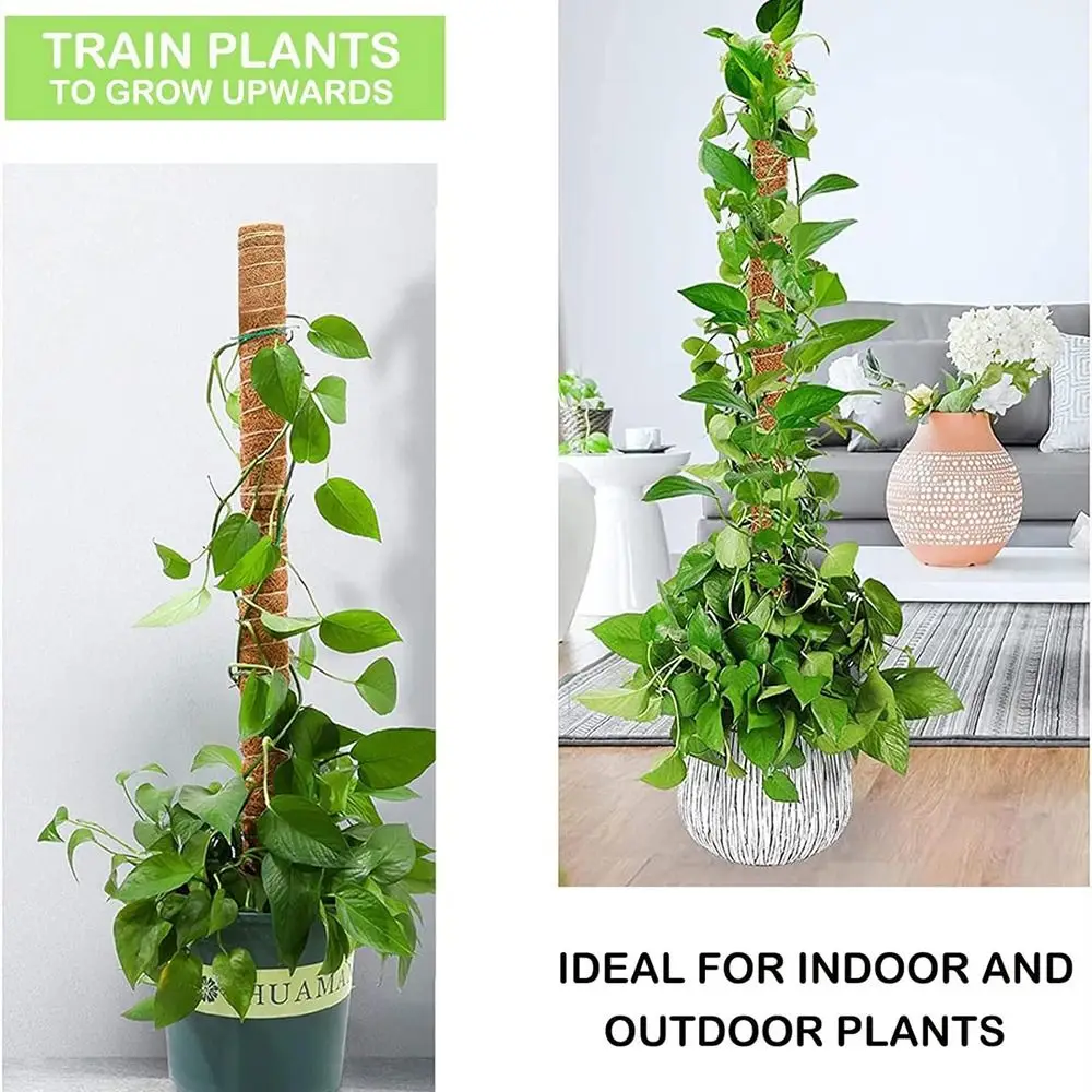 1Pcs Coconut Shell Moss Palm Cane Coir Totem Poles Gardening Coconut Rod Bendable Plant Climbing Frame Stretch 60/110cm