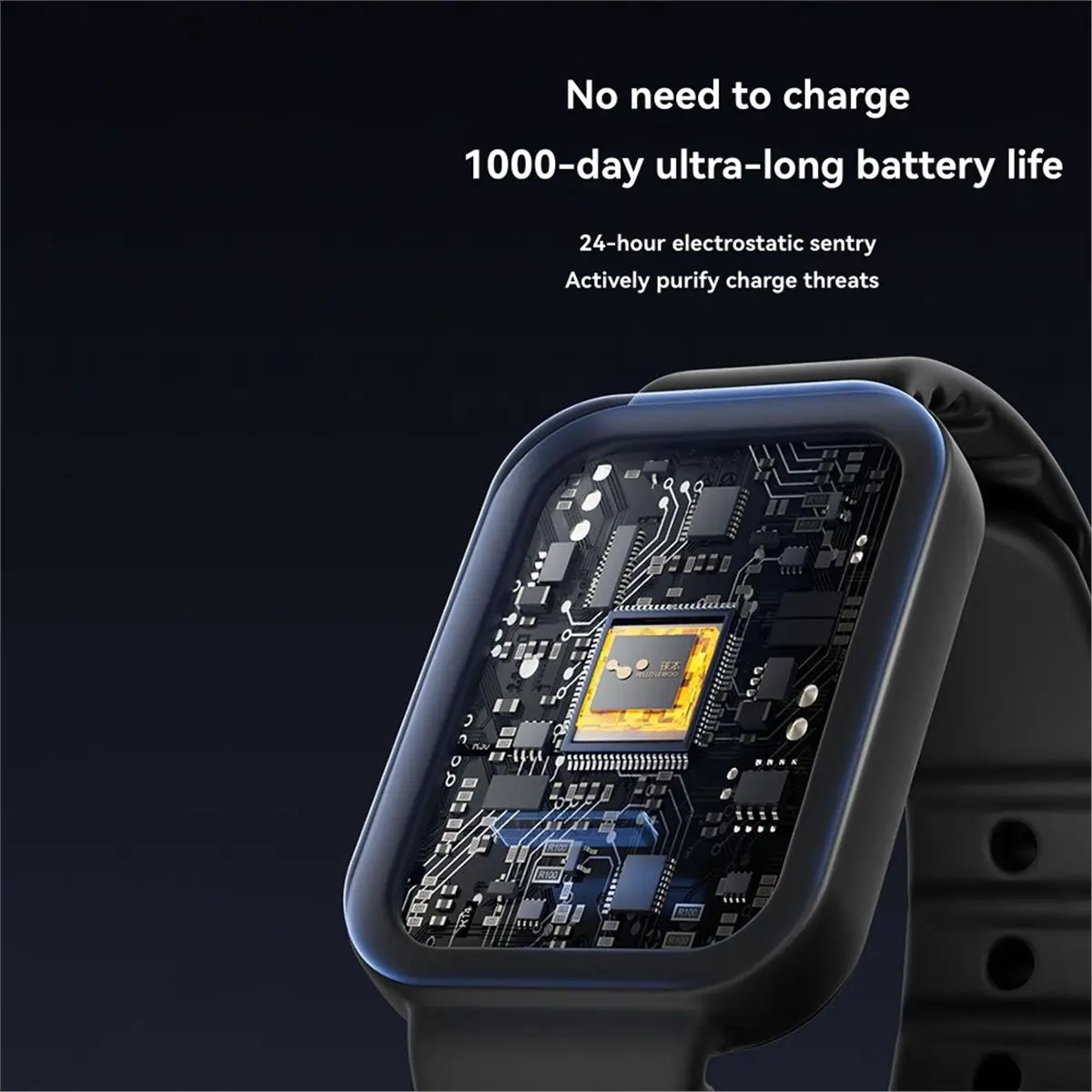 2026 New Wireless Anti Static Bracelets Smart AI MCU Wrist Strap Static Buckle Winter Static Eliminator Wristband Black