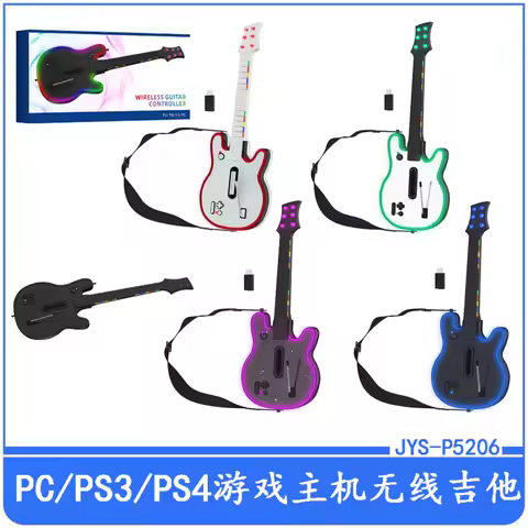 JYS-P5206 Multi-platform For PS4 wireless guitar game console 2.4G for PS3 /PC suitable gameplay for rock band games 5 RGB light