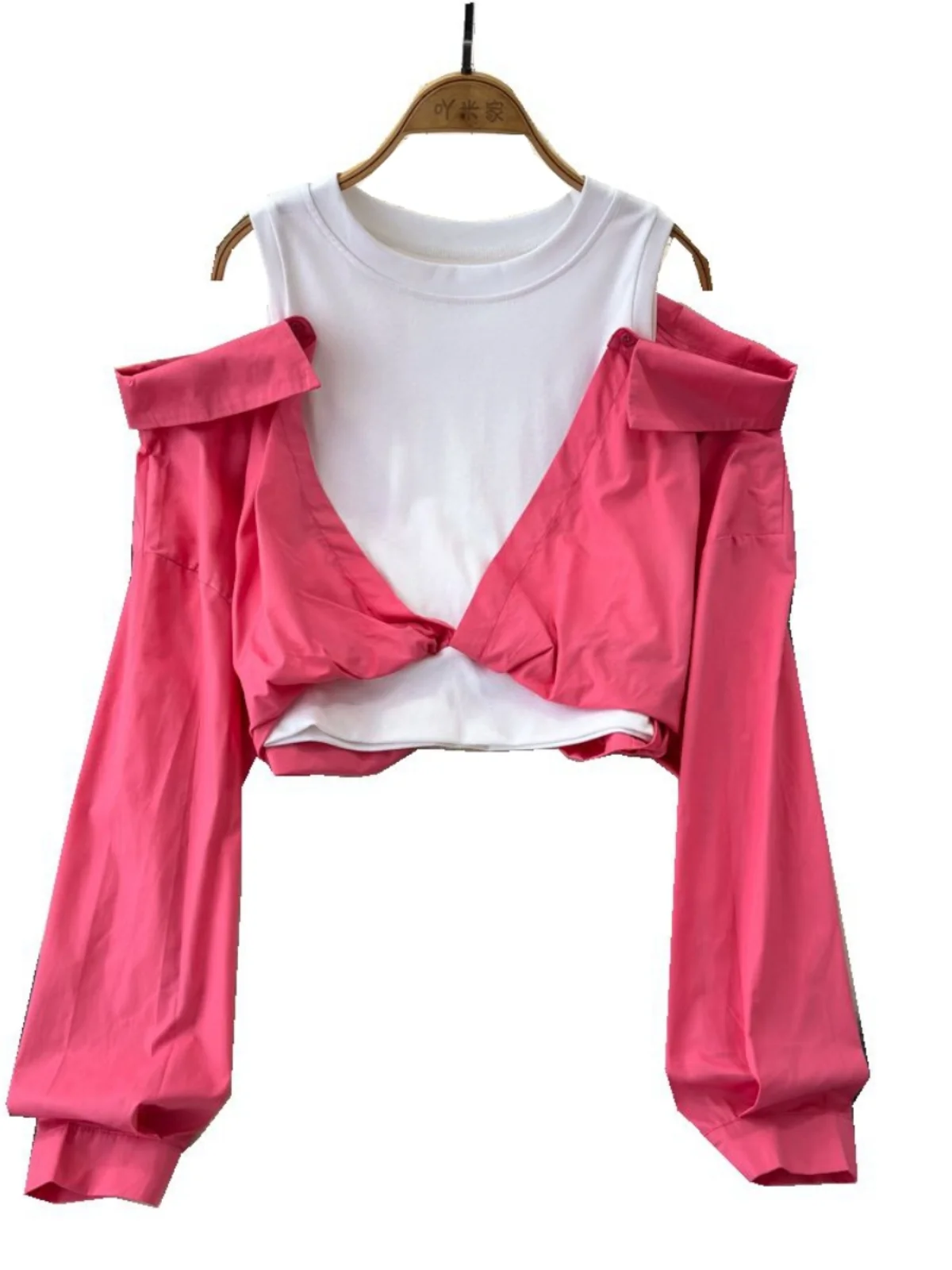 Frühling 2025, rund, Ne-Farbe, Blo Long, Sve, Bared Irt, modische, lockere Passform, mittellange Freizeitbluse für Damen