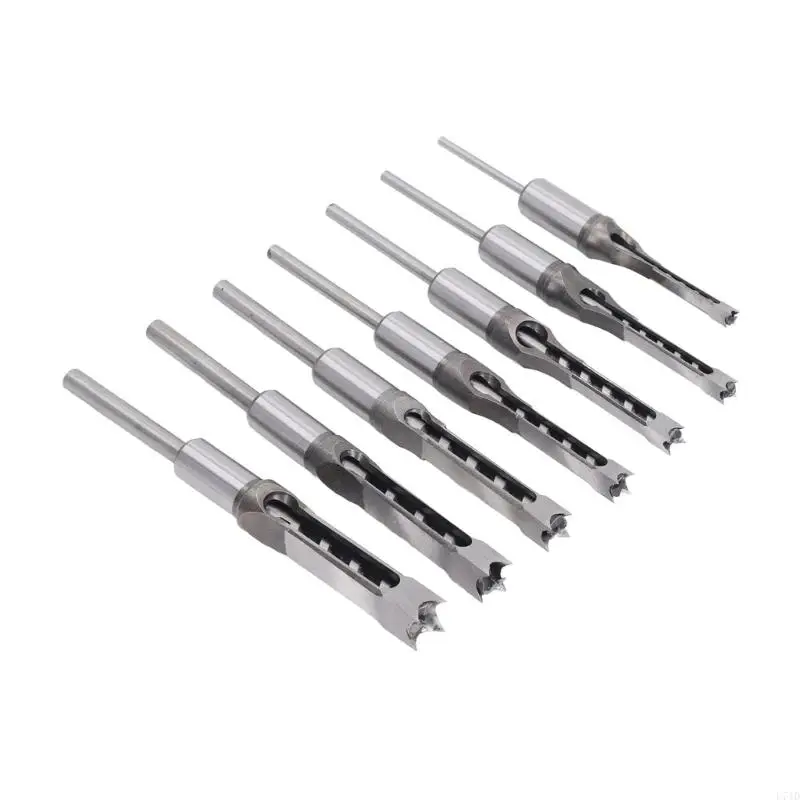 

L74D Square Mortise Drill Bits 7 Pieces Woodworking Tool Storage Box Included