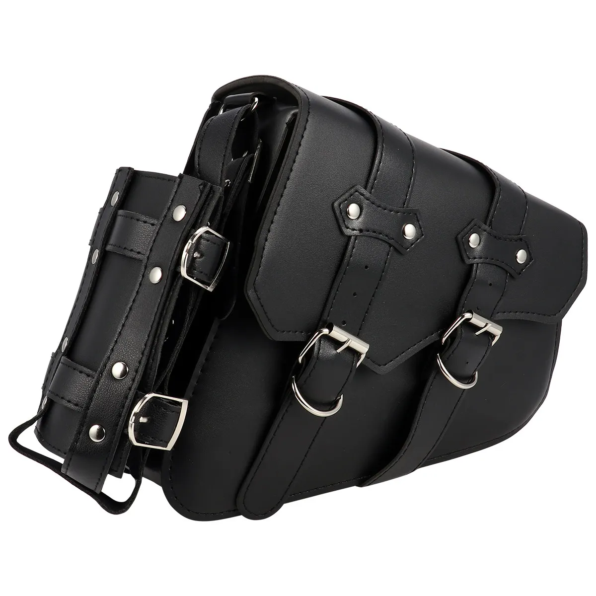 1Pcs Motorcycle Saddle Bag Premium Waterproof Heavy Duty Side Mount Pouch for Rainy Rides Multi Pocket Tool Storage Water Cup