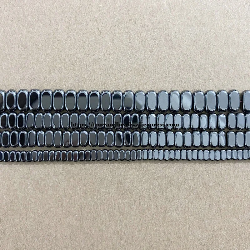 Natural Vertical Rectangle Shape Black Hematite Stone Loose Spacer Beads 2x4 3x5 4x8MM 15