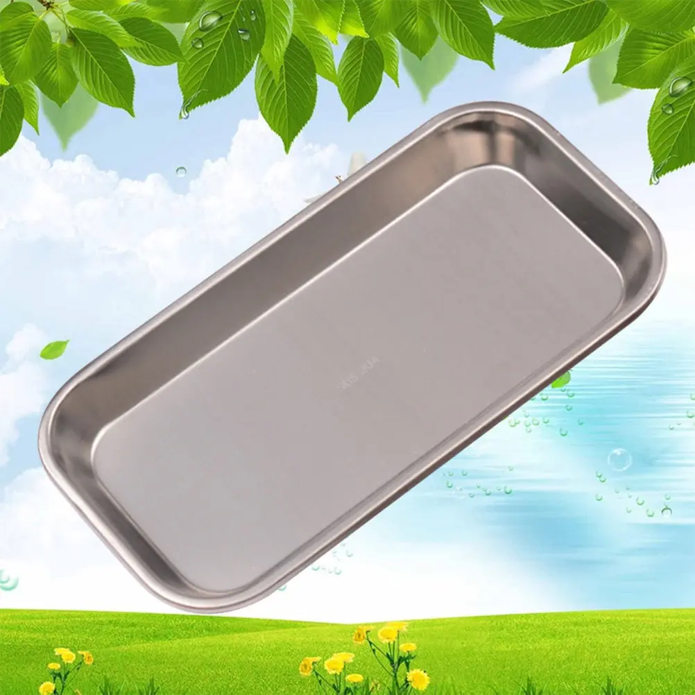 

Профессиональный плоский лоток из нержавеющей стали 304 для инструментов, хирургический, медицинский, стоматологический, многоразовый, полированный