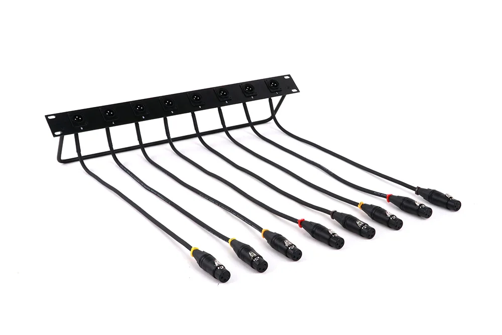 1-teiliges Gehäuse 8-Wege-1u-XLR-Jump-Rack mit XLR-Stecker-D-Stecker an XLR-Buchse Audio kabel 0,5 m-2,5 m oder kunden spezifisch – Detail 7