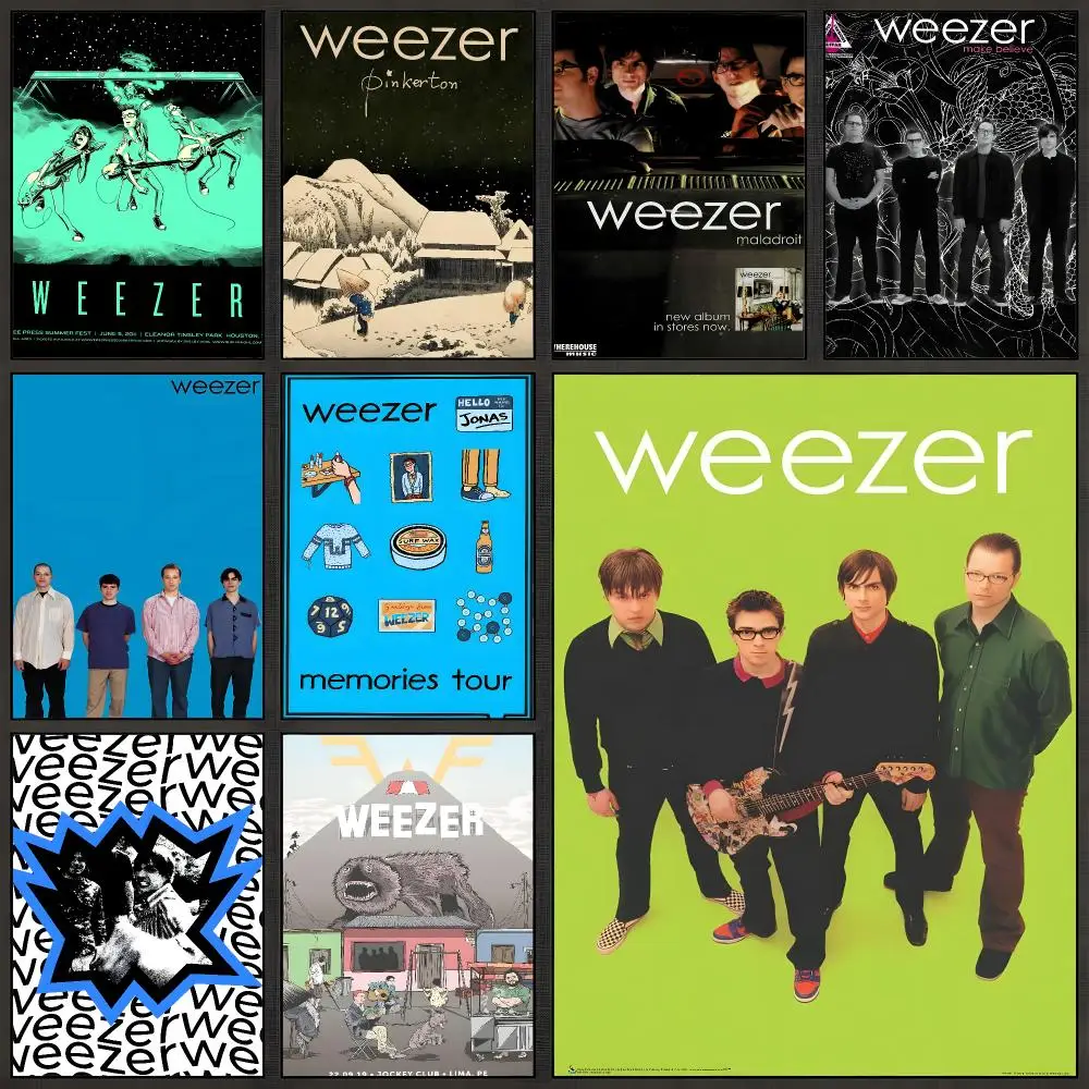 Band Weezer Alternative Rock Poster Peel And Stick Wall Art PP Waterproof HD Bedroom Living Room Home Decor Gift