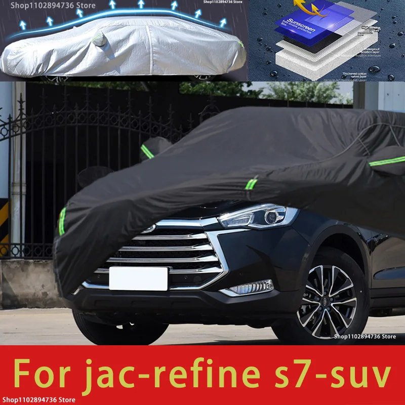 

For JAC Refine S7 Fit Outdoor Protection Full Car Covers Snow Cover Sunshade Waterproof Dustproof Exterior black car cover