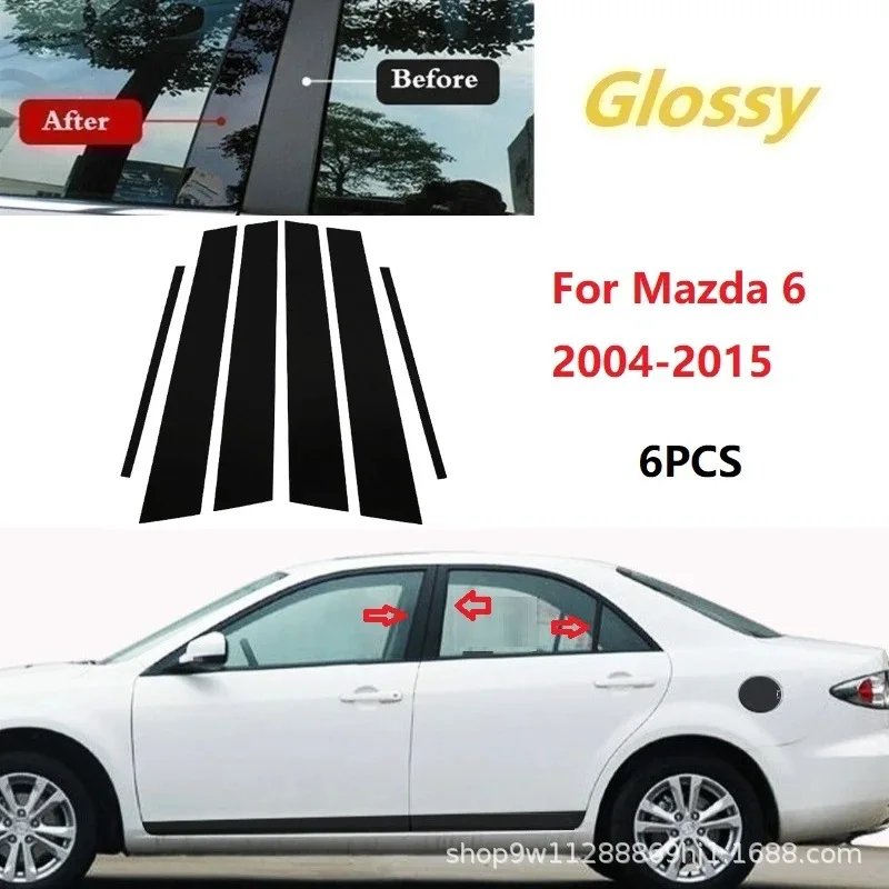 

For Mazda 3/Mazda 5/Mazda 6/Mazda 8/Mazda 2 modify window trim strip PC Mirror surface center pillar sticker ﻿