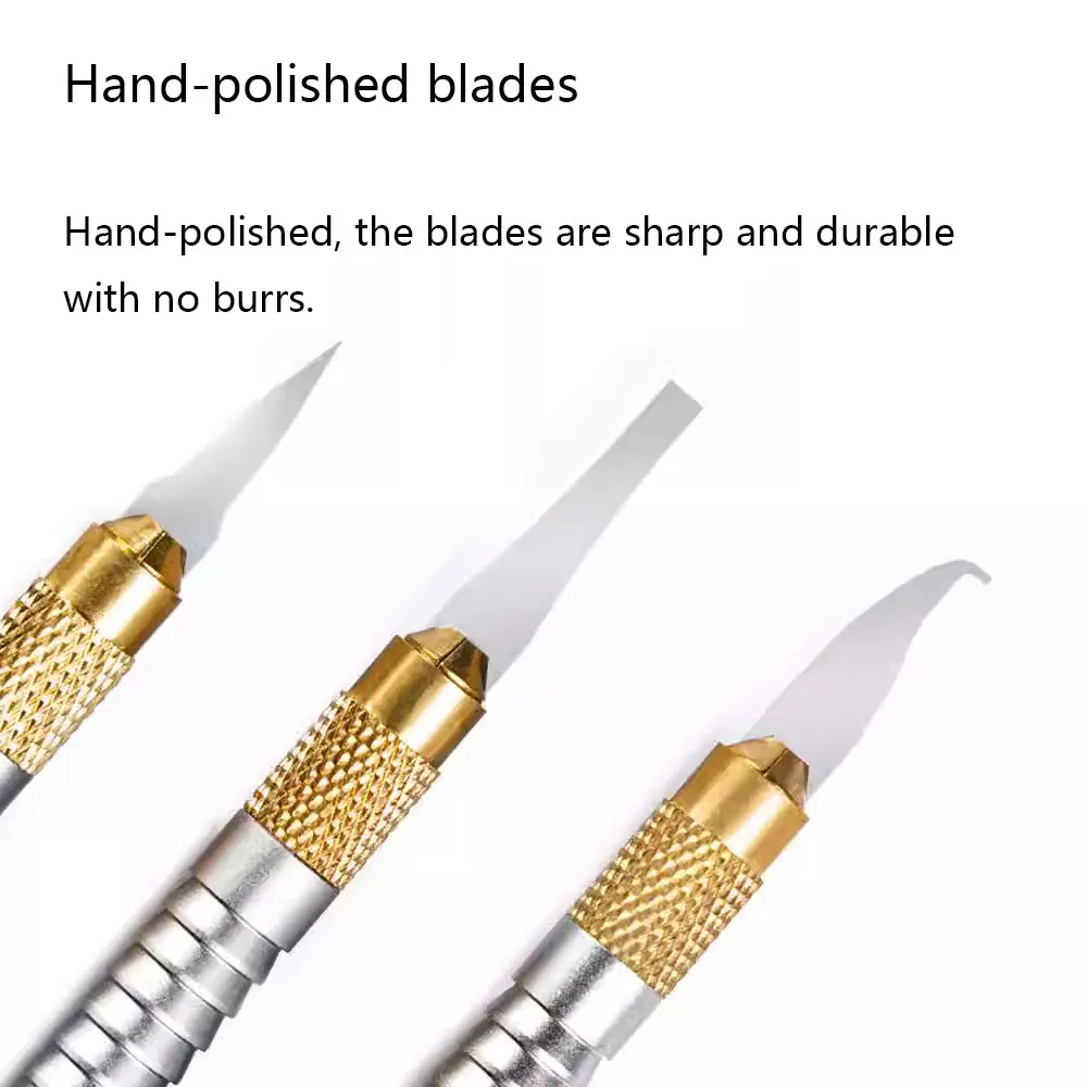 YCS 3-in-1 Blade Set (9pcs) for CPU/Phone Repair - Stainless Steel Scraper, Flat/Hook/Pointed Tips - Electronics Removal Tool