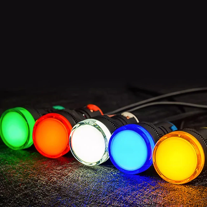 LED signal light AD16-22DS 12V 24V 220V 380V 22MM red green yellow blue white power indicator light