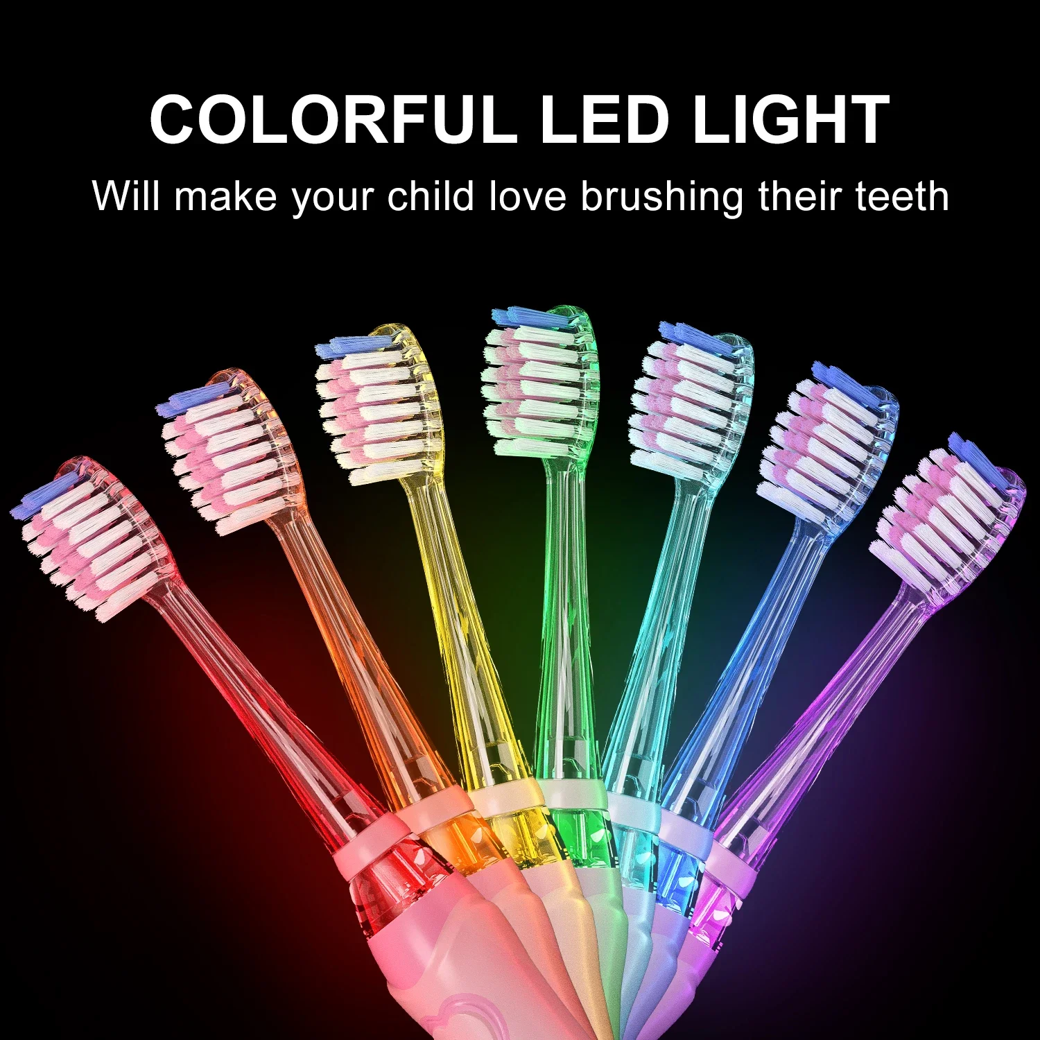 SEAGO Children Electric Toothbrush Kids Battery with Colorful LED Waterproof  Sonic Brush Soft Bristles Teeth Cleaning Oral Care