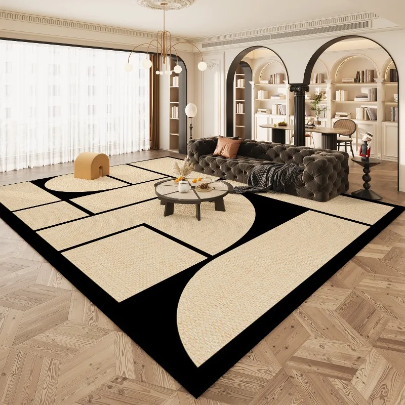 

Modern High-End Living Room Carpet Creative Geometric Art Bedroom Rug Stylish Minimalist Home Decor Coffee Table Mat Alfombra 러그