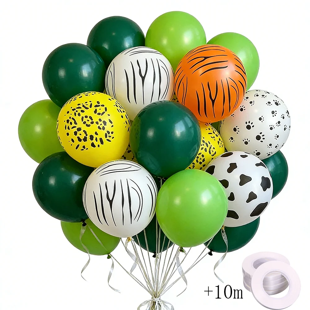 50/100PCS 12“ Wildlife Themed Balloon Garland Arch Kit Zebra Print for Jungle Safari Kid Birthday Baby Shower Party Decoration