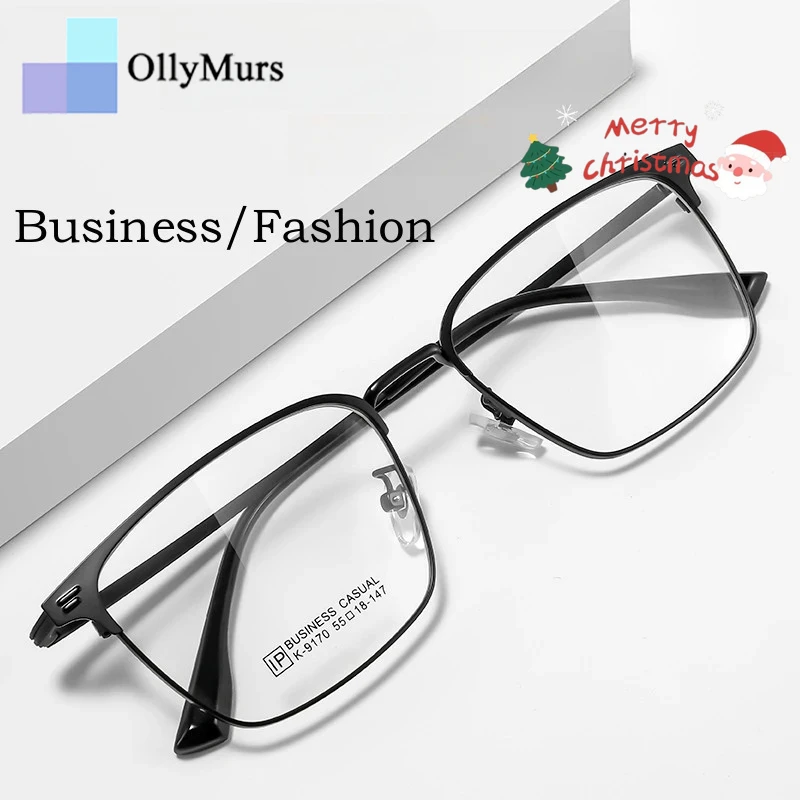 

OLLYMURS сплав очки для близорукости оправа для мужчин женщин ретро квадратные оптические очки по рецепту 9170 К деловая мода высокое качество