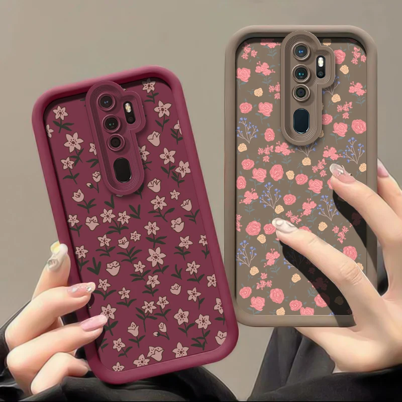 موضة زهرة جراب هاتف ل ممن لهم A38 A53 A76 A57 A55 A54 A60 A72 A73 A52 A33 A32 A92S A74 للصدمات ماتي لينة غطاء من البولي يوريثان #2