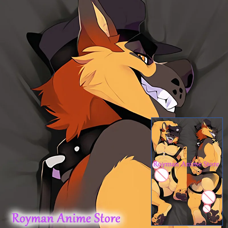 Dakimakura Anime rex (bad dragon) Furry Double Sided Print Life-size Body Pillow Cover