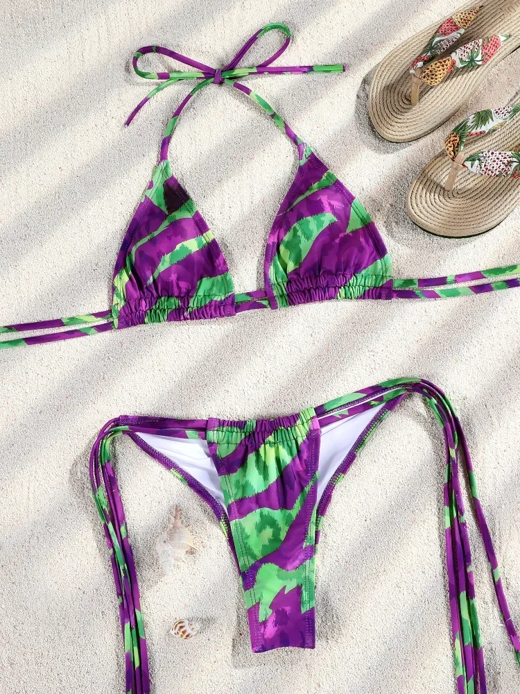 ZRTAK بدلة سباحة نسائية مكونة من قطعتين بكيني بوش أب 2024 بدلة استحمام مثيرة أطقم بيكيني ملابس سباحة Mujer ملابس بحر بيكيني متين