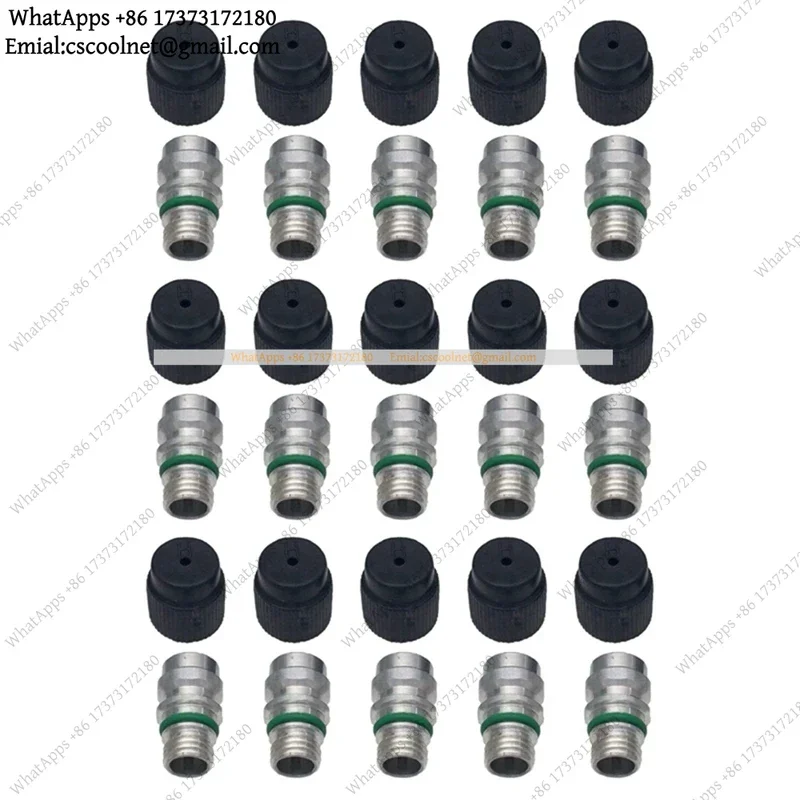 k06 (15 Count) M12x1.5 Male High Side A/C Charge Port Valve Includes Caps For MT0105,800-955, 59946,GM 52458184, 15-5438