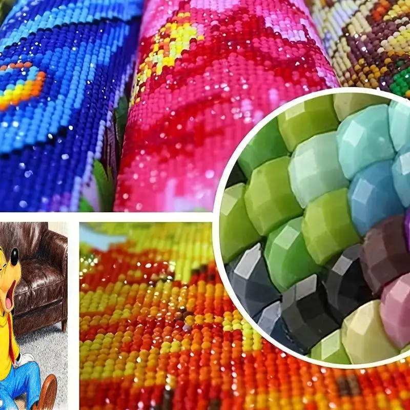 1 szt. Zestaw do samodzielnego wykonania obrazu diamentowego 5D, uroczy Disney Goofy rozwierający pysk, postać z kreskówki, duży zestaw kryształowych diamentów, 40x50 cm, duży rozmiar