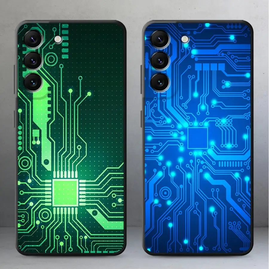 Case for Samsung Galaxy A57 A37 A22 A23 A52 A36 A25 A32 A55 A26 A24 A53 A35 A73 A51 Phone Cover A72 A71 Retro Circuit Board