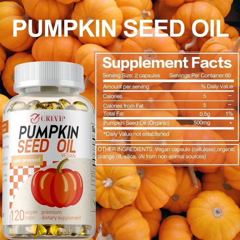 Pumpkin Seed Oil - Hair Growth, Bladder Control, Promotes Urinary Tract and Prostate Health, Enhance Immunity