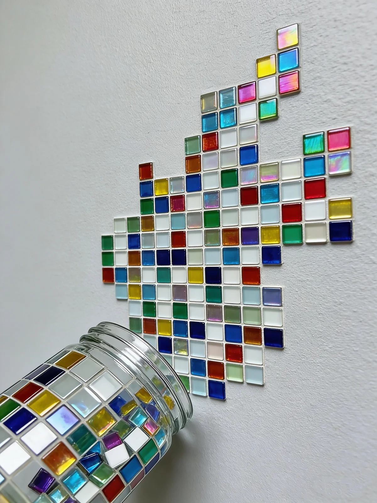 100 Stück Schillernde Glasmosaikfliesen, Bunte Kristall-Minifliesen, DIY-Bastelbedarf für Heimdekoration, Vase, Bilderrahmen