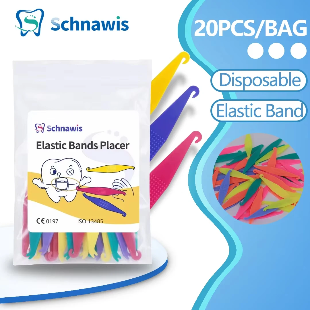 20Pcs/bag Disposable Dental Orthodontic Elastic Bands Placer for Brackets Braces Rubber Ligature Ring Dentistry Dentist Tool