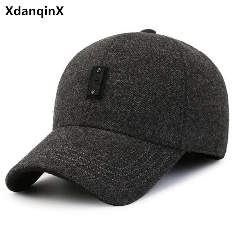 

New Winter Plush Thickened Baseball Caps For Men Coldproof Warm Earmuff Hats Golf Cap Male Bone Cycling Sports Cap Snapback Cap