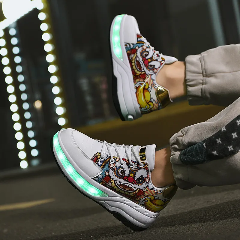 

All-Age Heelys Collection: 4-Wheel Retractable for Boys, Transformable for Students, Fly Shoes for Girls