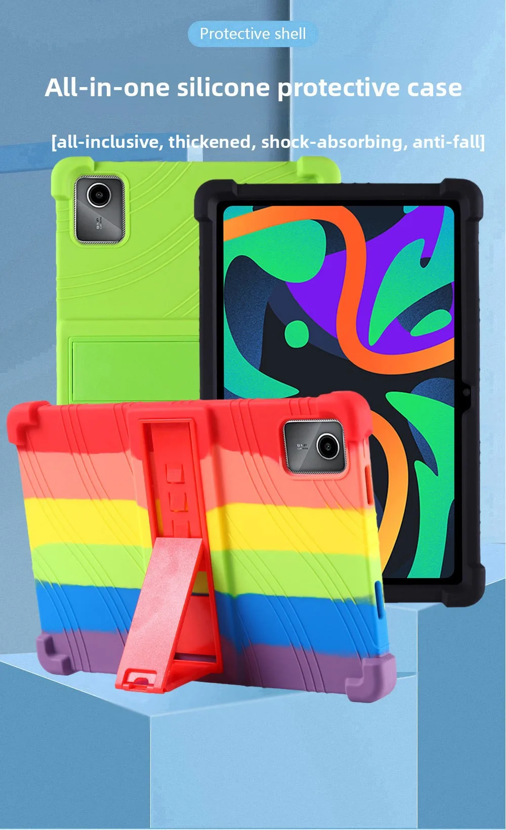 FÜR Lenovo Idea Tab 11 Hülle Silikon Stoßfeste Standabdeckung Kinderfreundlicher Fallschutz TB336ZU – Detail 1