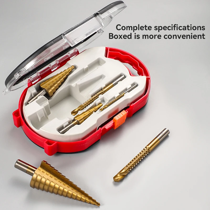 

HSS Step Drill Bit Set 4-12/20/32mm Metal Twist Drilling