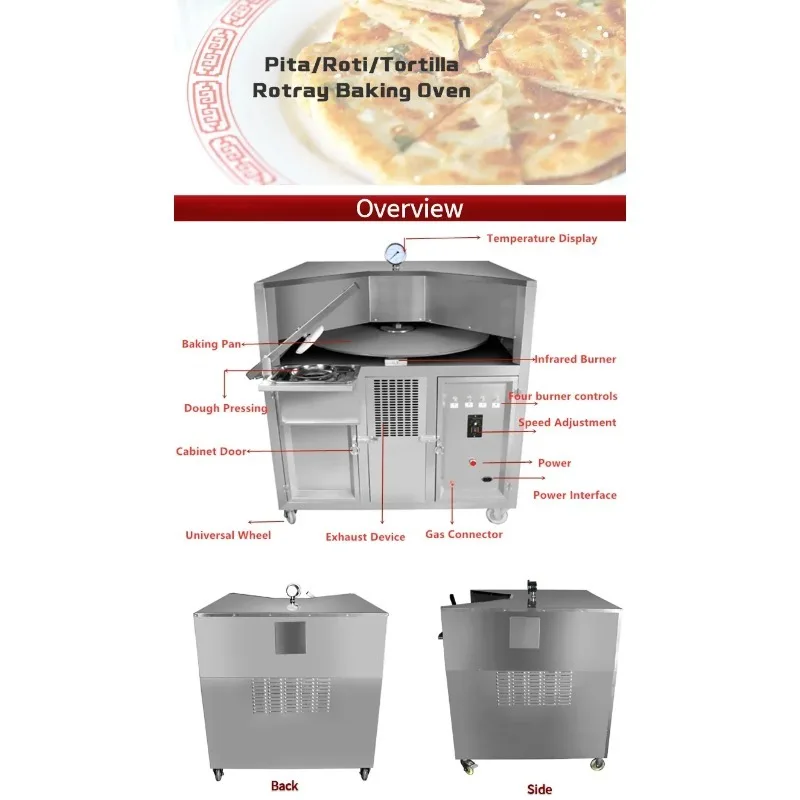Industrial Rofco Rotary Oven for Commercial Bakery - Bread Making Machine Arabic Pita Roti Chapati Cake And Bread Production
