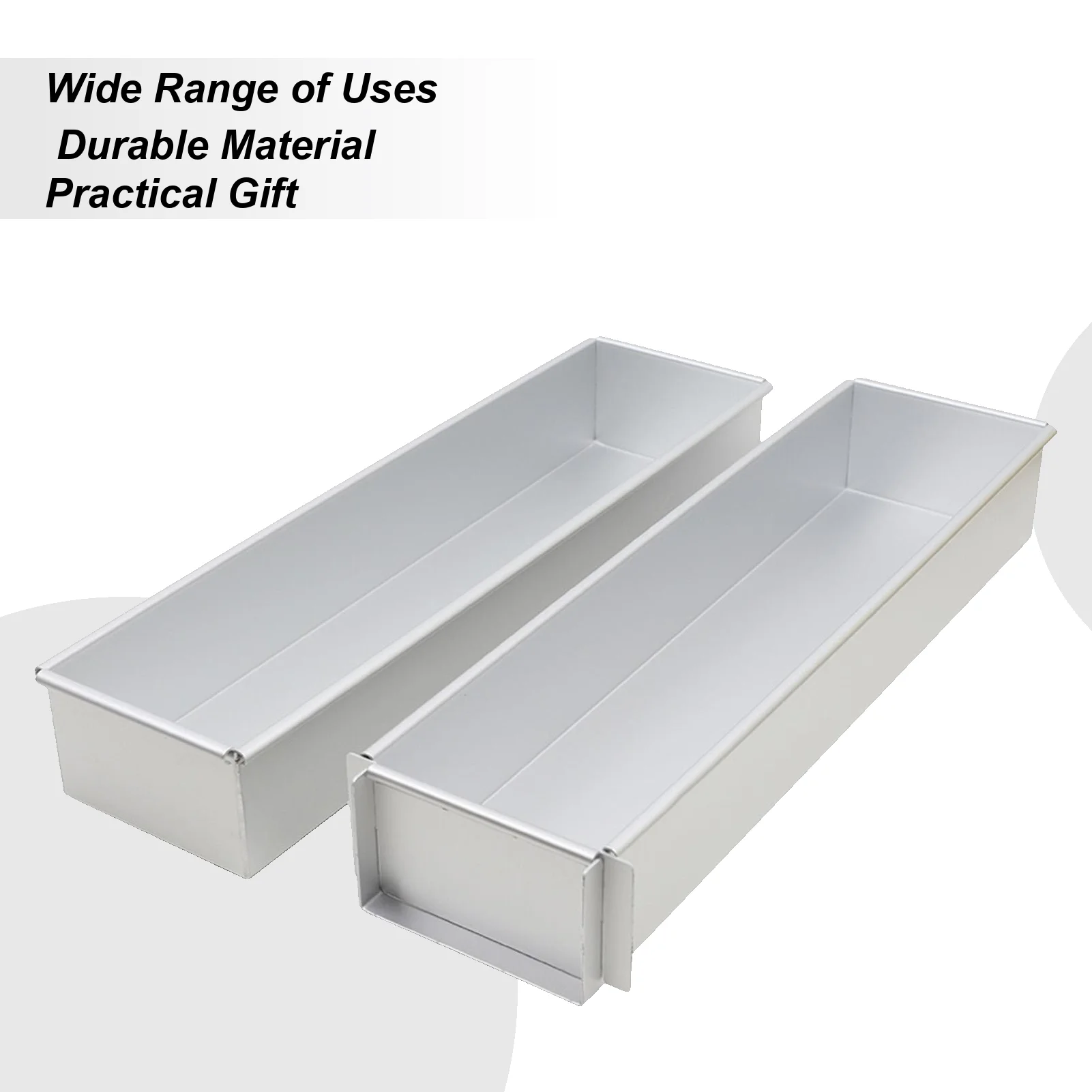 

1pcs Tiramisu Cake Mold RemovableRectangular Non-Stick Aluminum Alloy Tiramisu Mousse Mold Tiramisu Baking Professional Tools