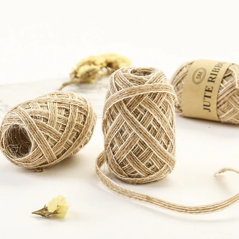 Natural Burlap Jute Rope, Twine Hemp Cord, Home Textile Decor, Fish Rope, Gift Packing Strings, Christmas Party, Wedding Supplie