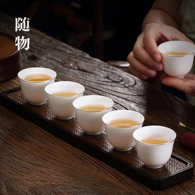 White Porcelain Drinking Small Ceramic Kung Fu Set Individual Owner Single Tea Cup